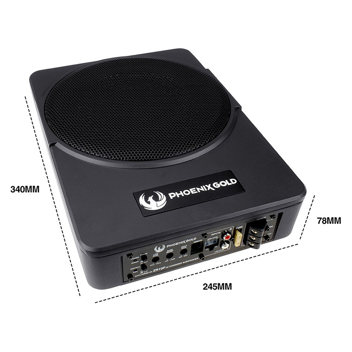 Phoenix Gold 10” aktiv subwoofer under sæde 200W RMS