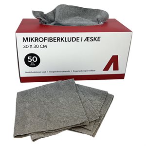 Mikrofiberklude i kasse, 30x30cm, 180gsm, 50 stk