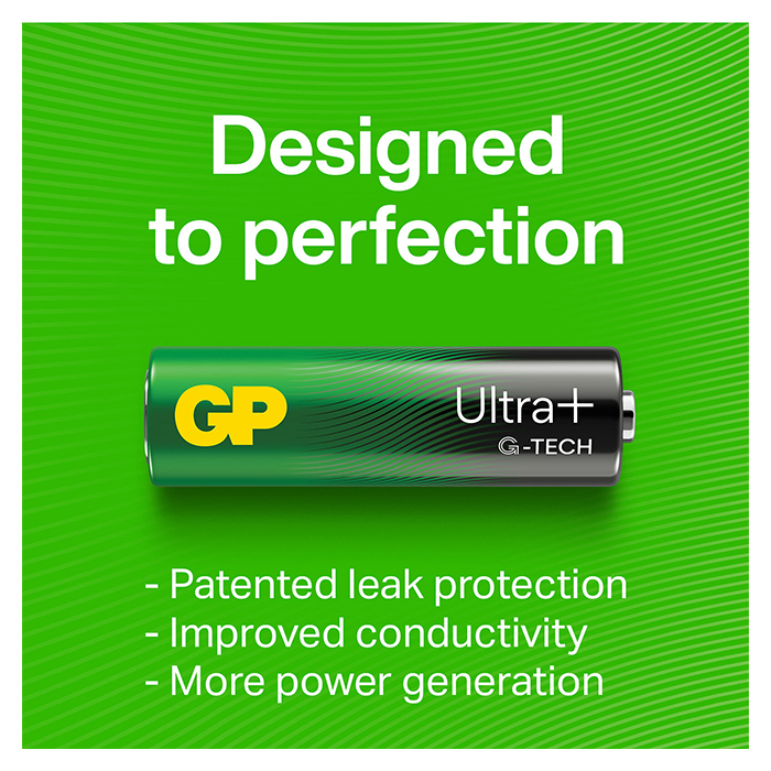 GP Ultra Plus Alkaline AA batteri 15AUP/LR6, 40-pak