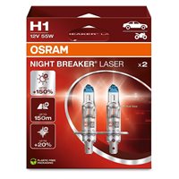 Osram Night Breaker Laser H1 +150 procent lys - 2 stk.