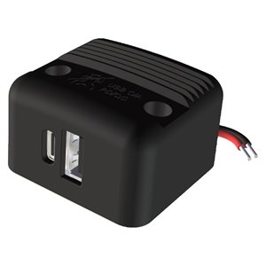 Dobbelt USB-C/A stik til påbygning 12/24V