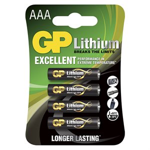 GP AAA-lithiumbatteri 1.5V, 24LF-2U4, 4-pak